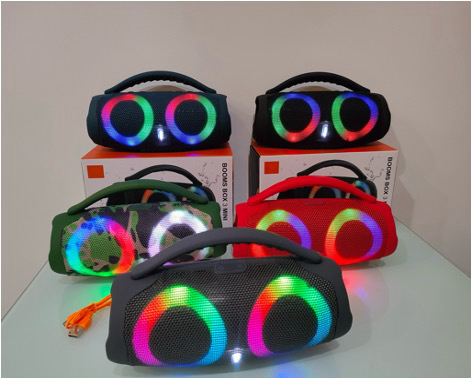 Portable Bluetooth Party Speaker with RGB LED Lights