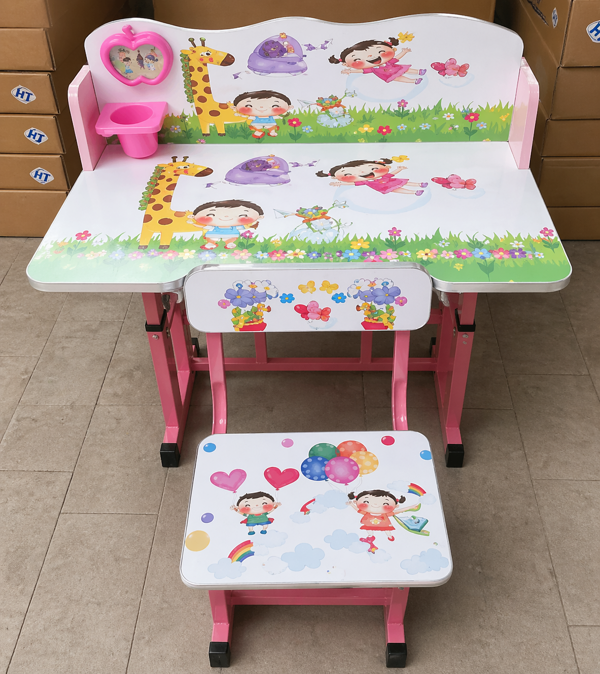 Kids Cartoon Study Desk and Chair Set