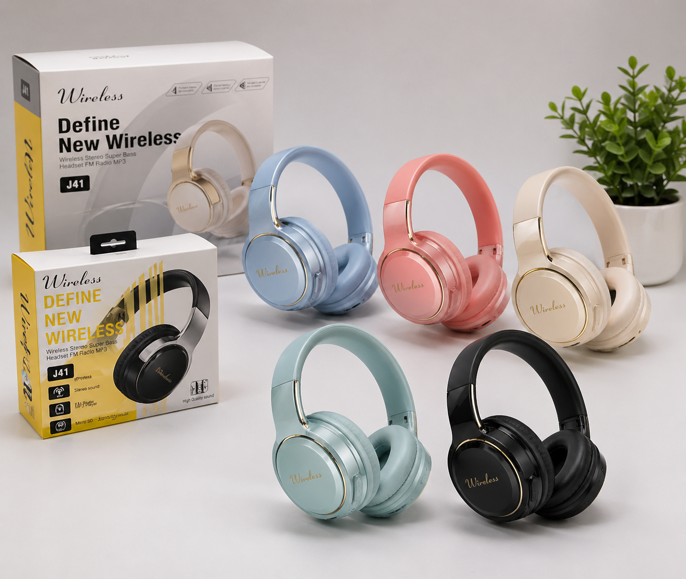J41 Wireless Over-Ear Bluetooth Headphones