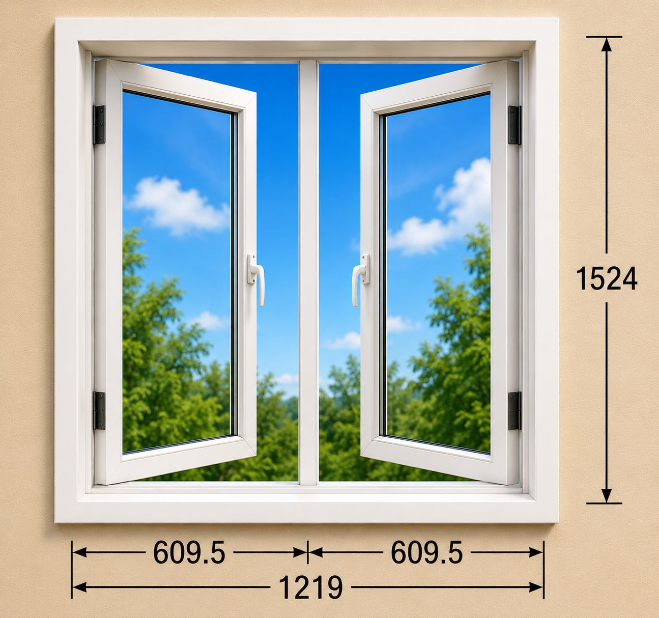 Casement Window - 36.5 * 37