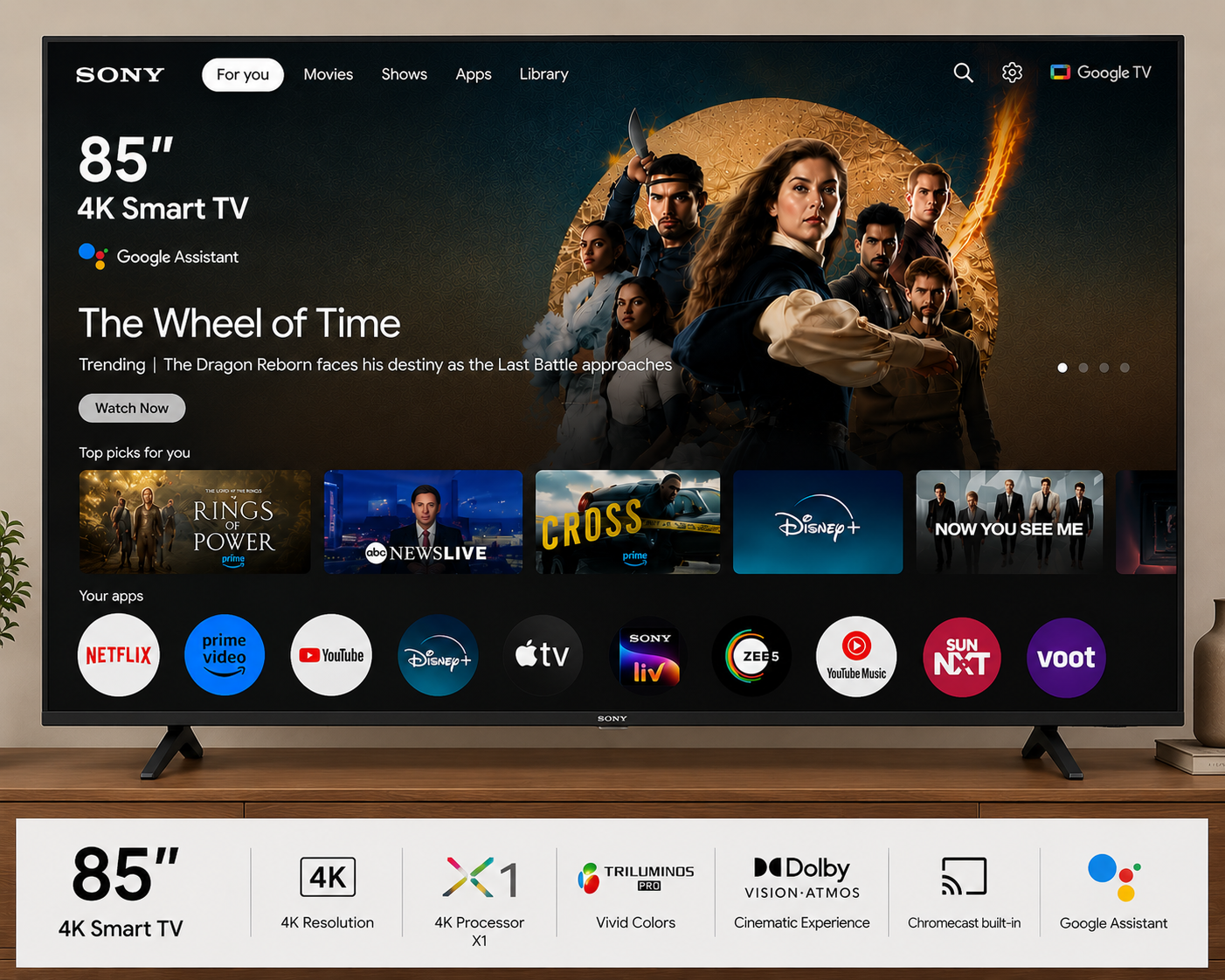SONY 85'' 4K SMART TV