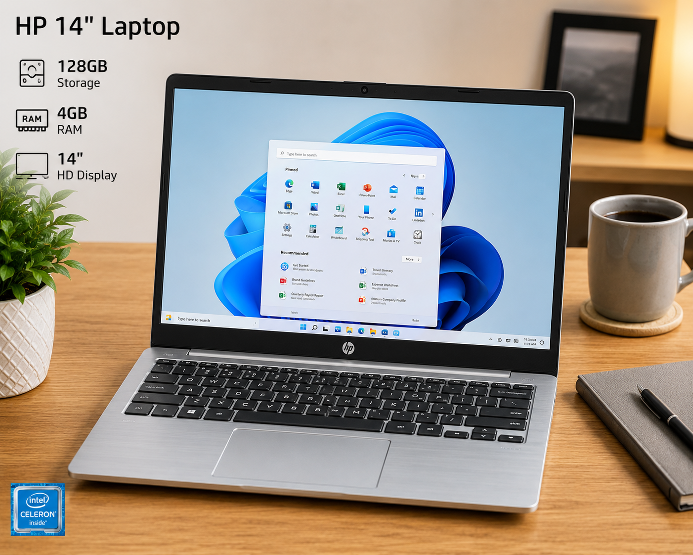 HP 14'' LAPTOP 128GB/4GB