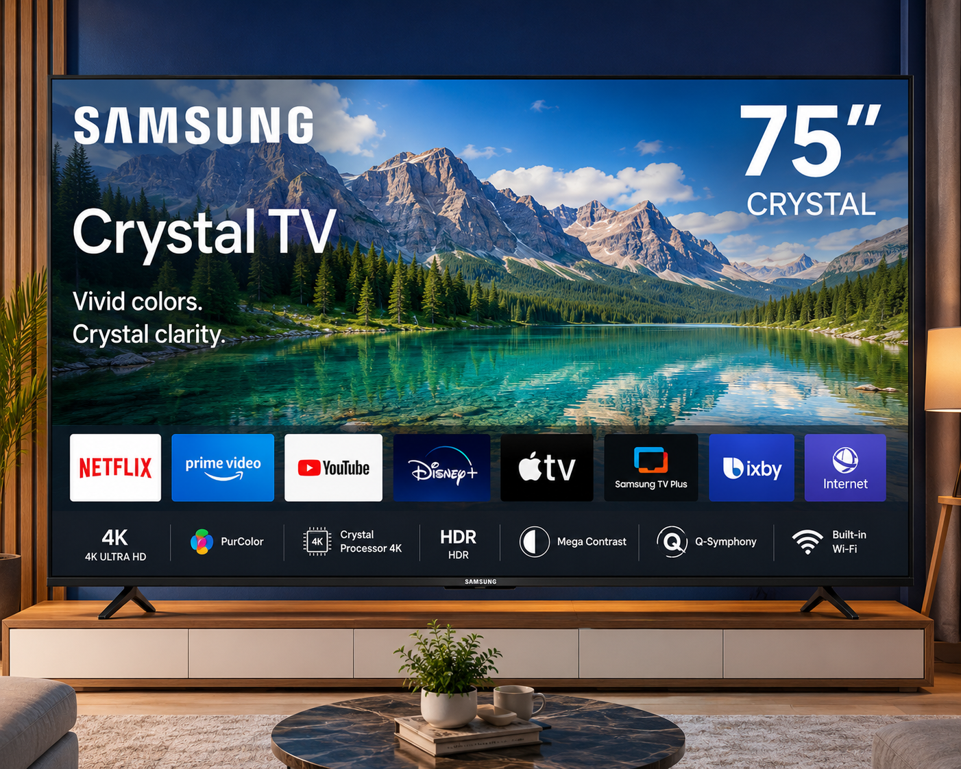 SAMSUNG 75'' CRYSTAL TV