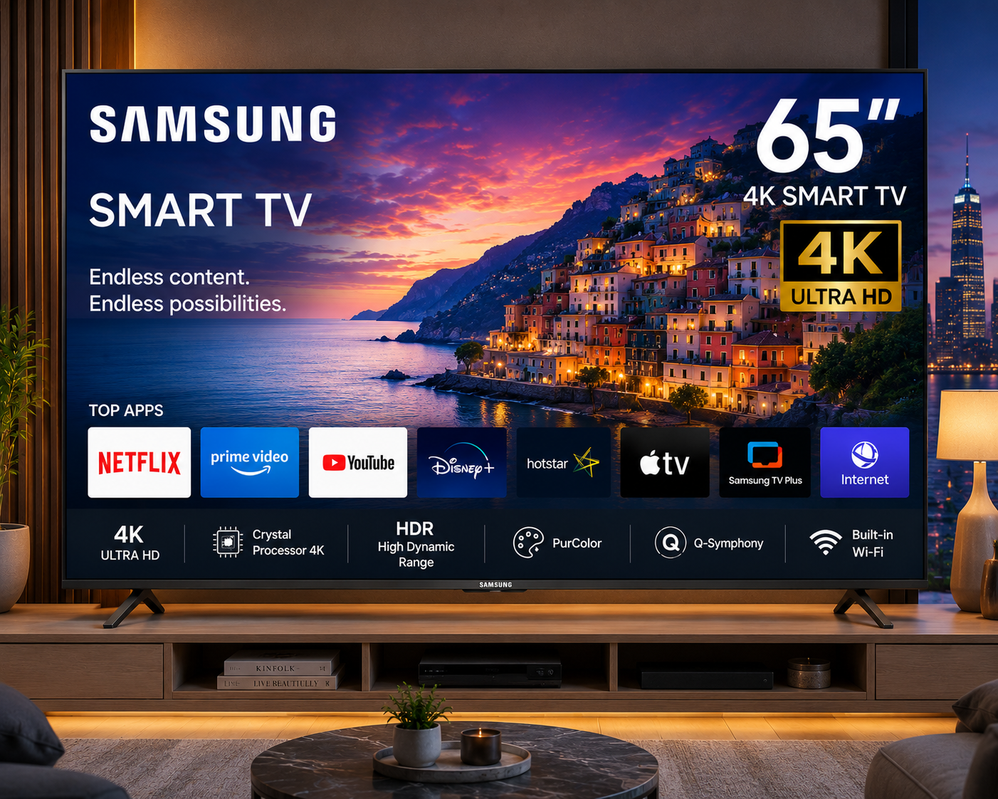 SAMSUNG 65'' 4K SMART TV