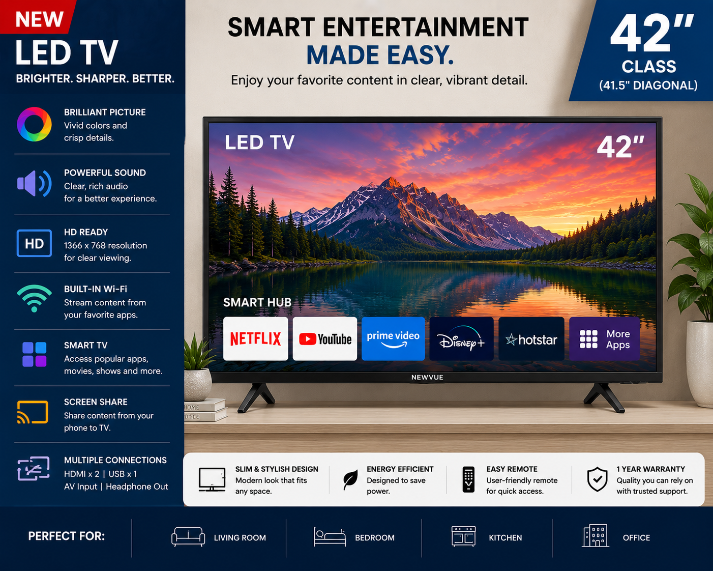 QBC LED 42'' TV