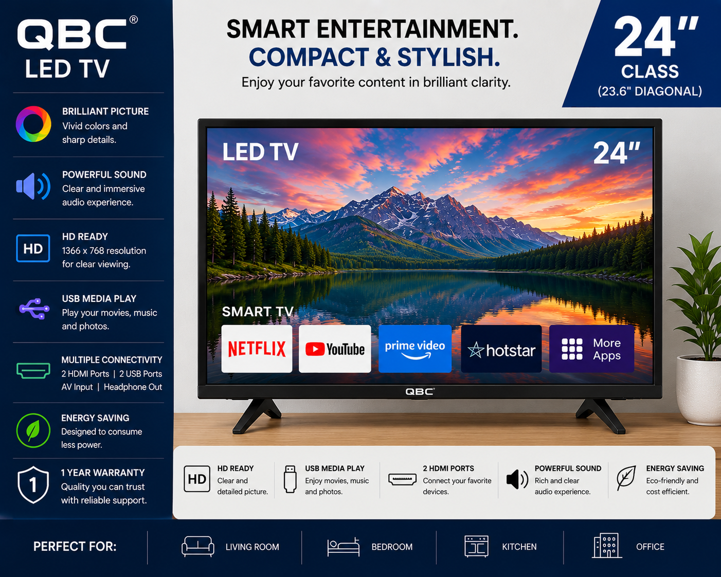 QBC 24'' LED TV