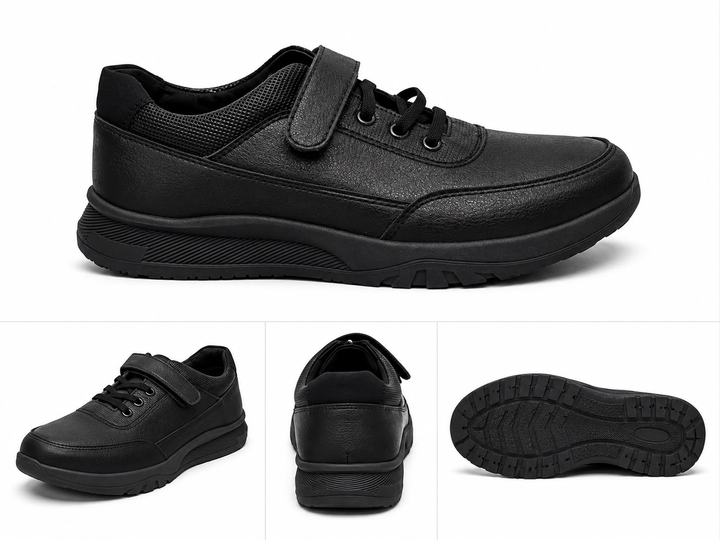 Double-strap boy school shoe
