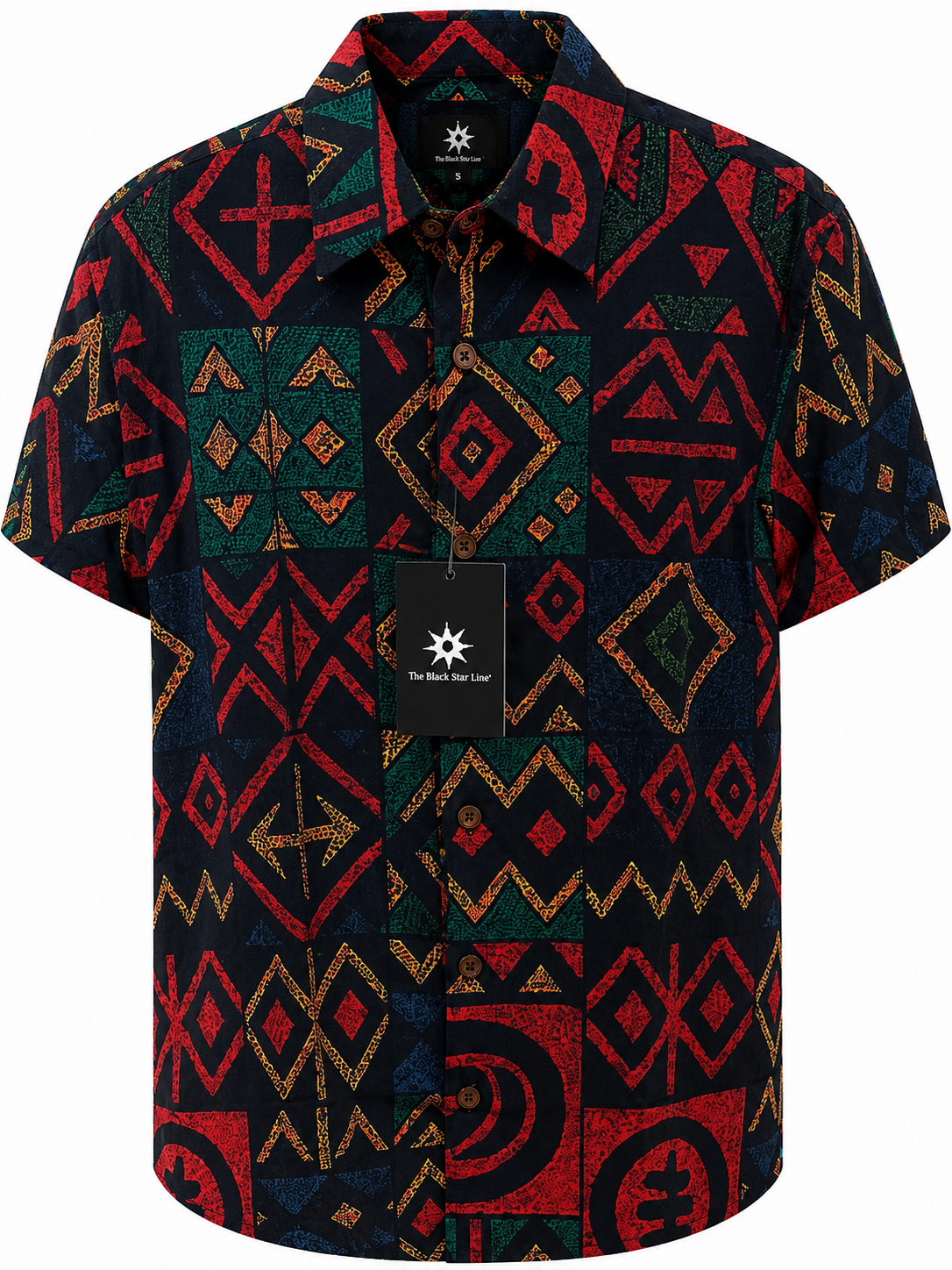 Men’s Tribal Geometric Print Short-Sleeve Shirt