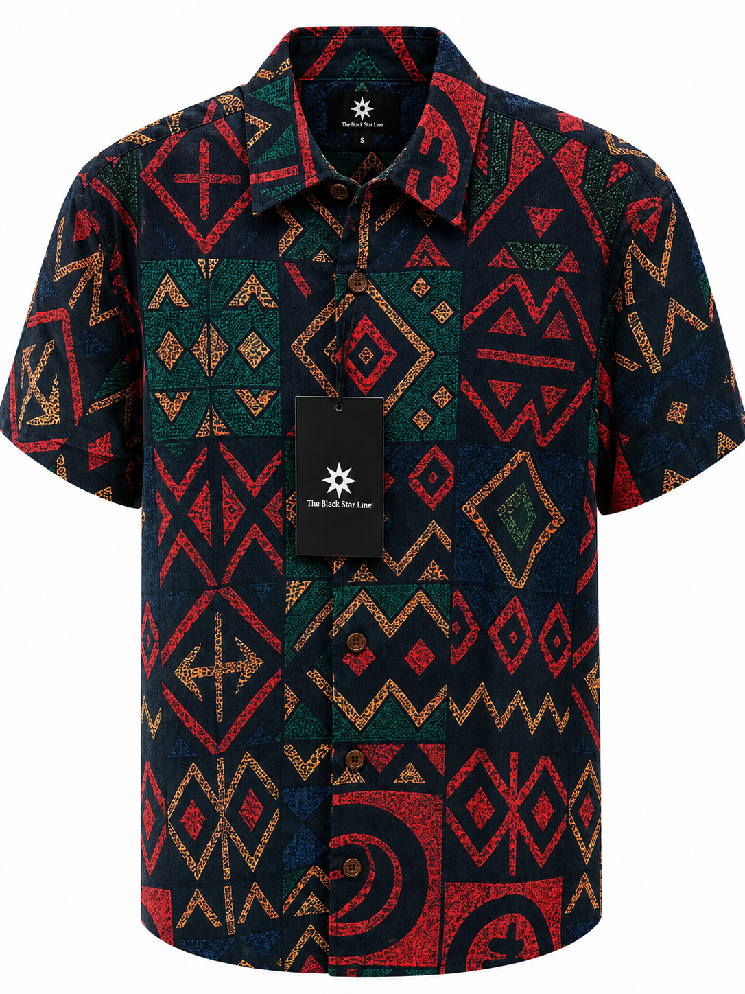 Men’s Tribal Geometric Print Short-Sleeve Shirt