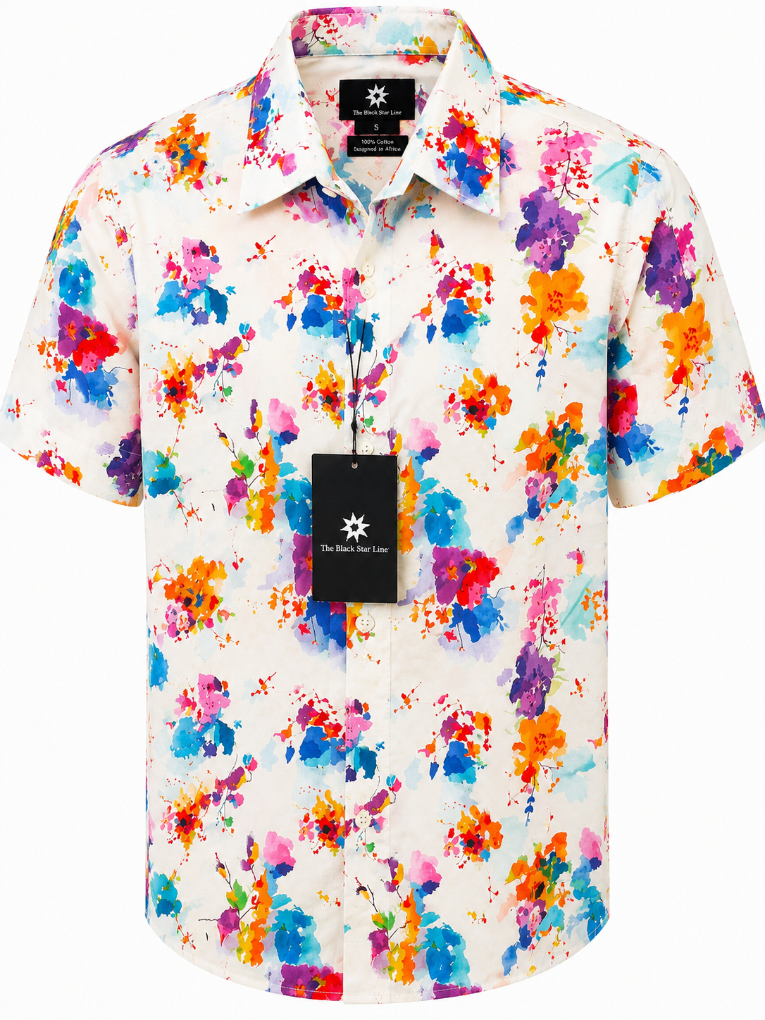 Men’s Color Splash Print Short-Sleeve Shirt