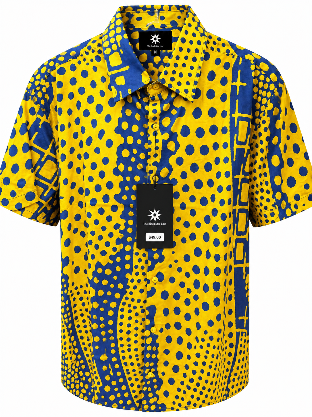 Men’s African Dot Print Short-Sleeve Shirt