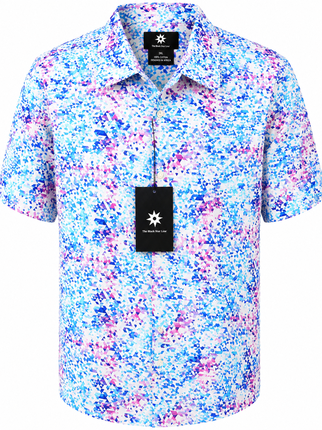 Men’s Speckled Abstract Print Short-Sleeve Shirt