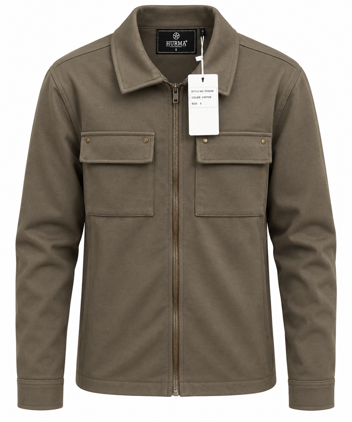 Hurma Double-Pocket Zip-Up Shirt Jacket